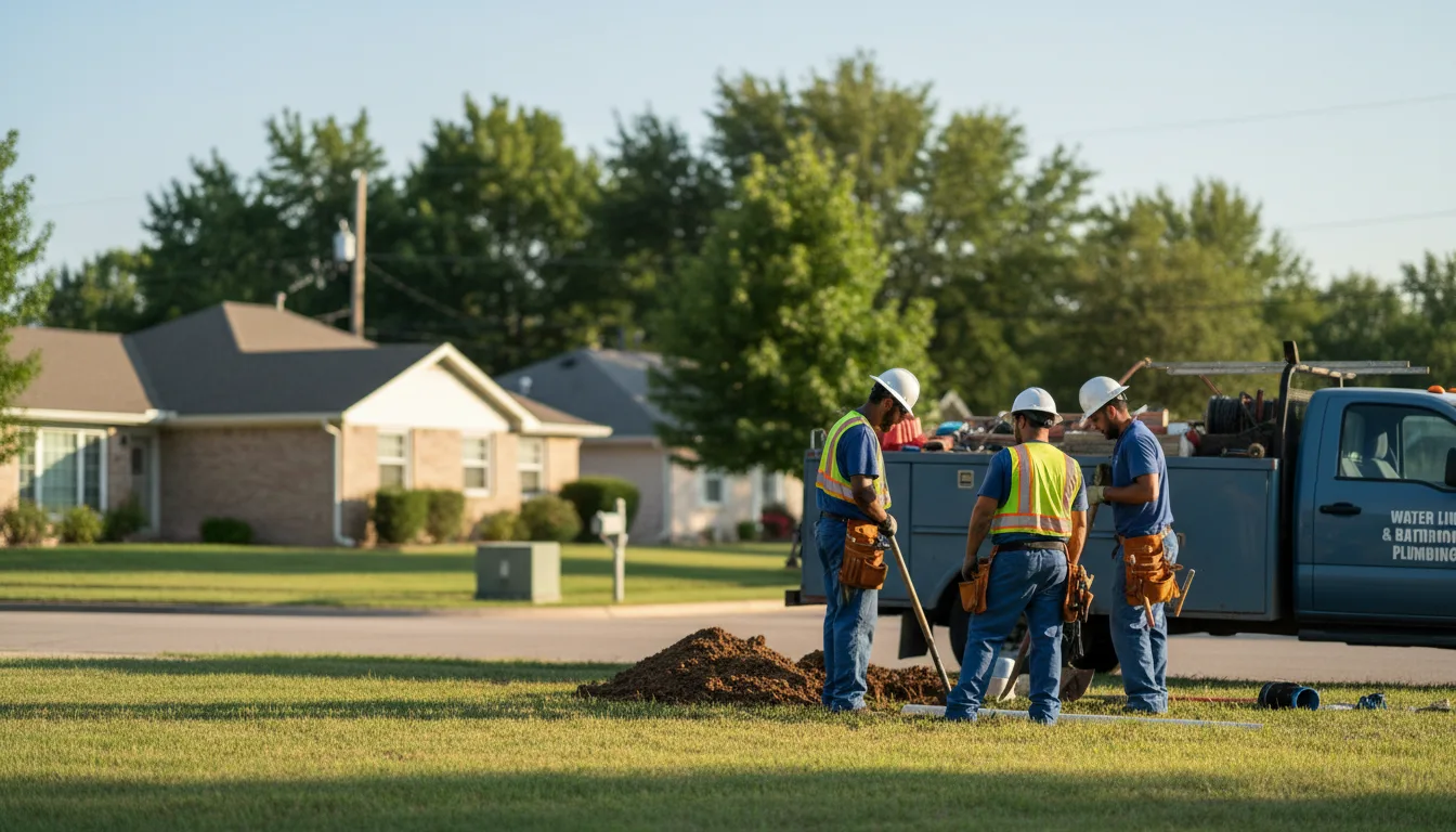 Residential water line and bathroom plumbing service in Granville, OH